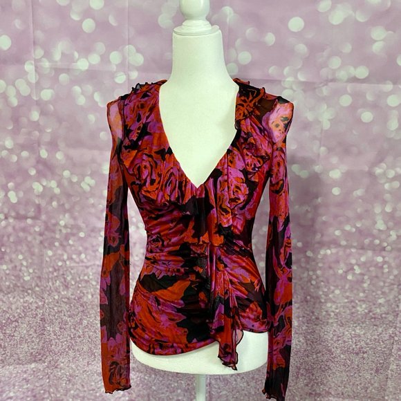 DIANE VON FURSTENBERG RUFFLED BLOUSE - Picture 9 of 12